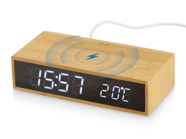 Часы настольные с беспроводной зарядкой Index