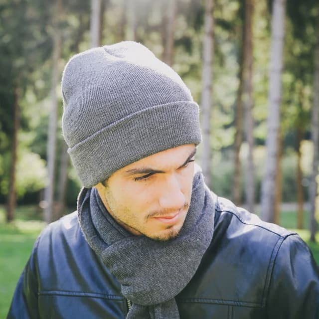 Шапка вязаная двойная"Wind"