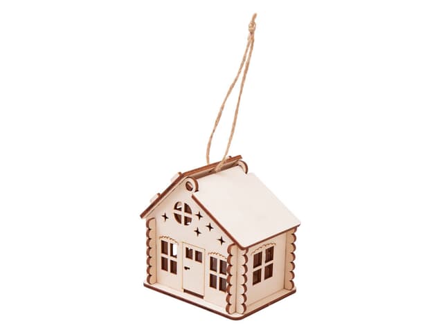 Подвеска с подсветкой домик (с мерцающей свечкой)