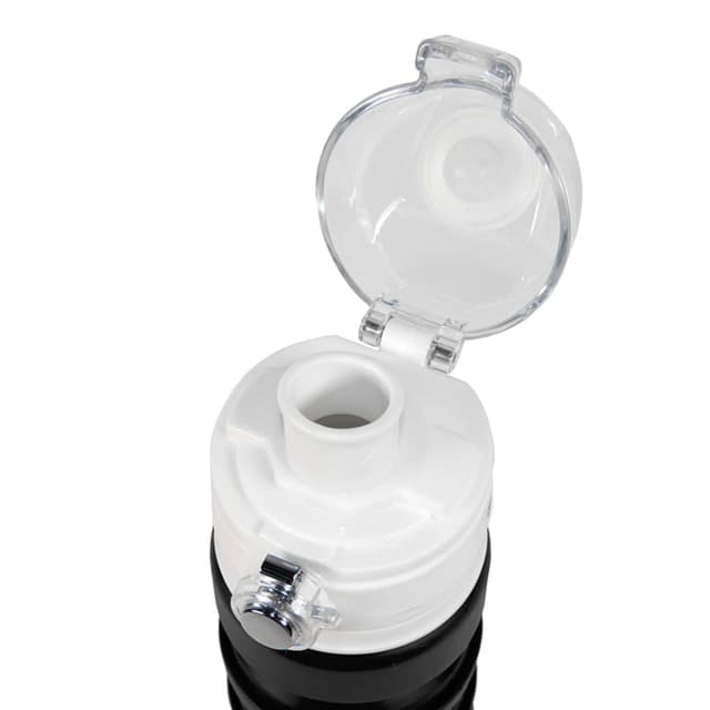 Бутылка для воды складная с карабином SPRING; черная