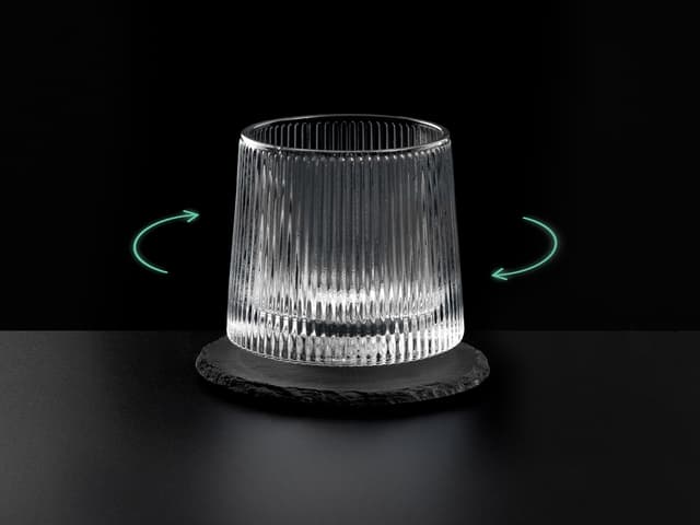 Вращающийся бокал для виски на сланцевом костере Ventura