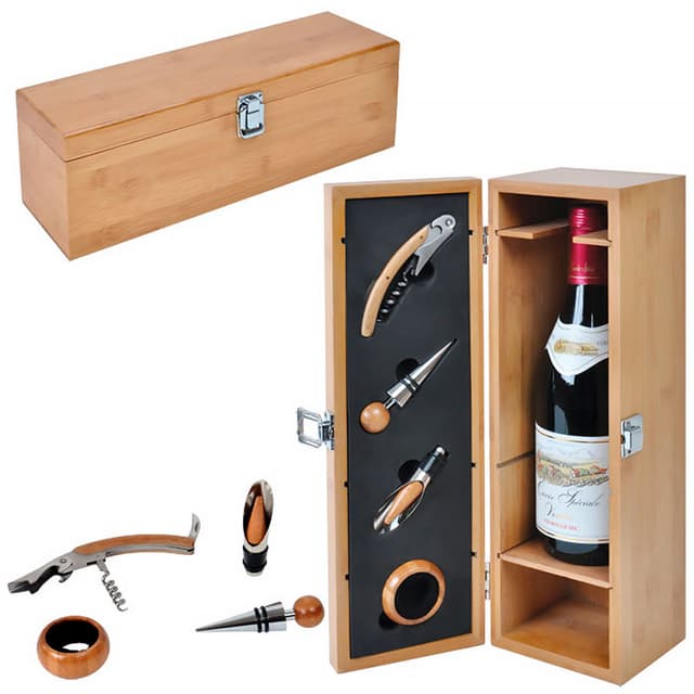Футляр для бутылки с винными принадлежностями (4 предмета); 36х11