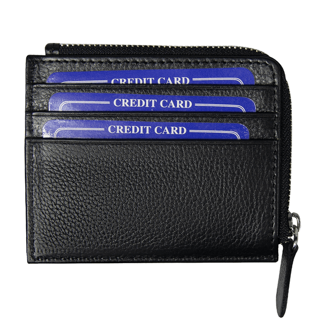 Универсальный футляр для кредитных карт и монет (картхолдер) leather Hill на молнии горизонтальный из натуральной кожи