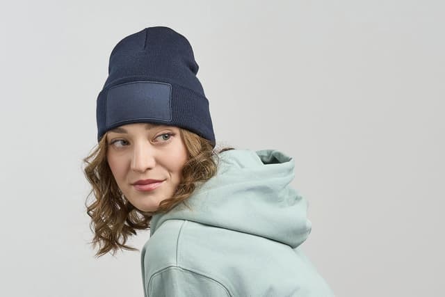 Шапка вязаная двойная Wind-S с патчем